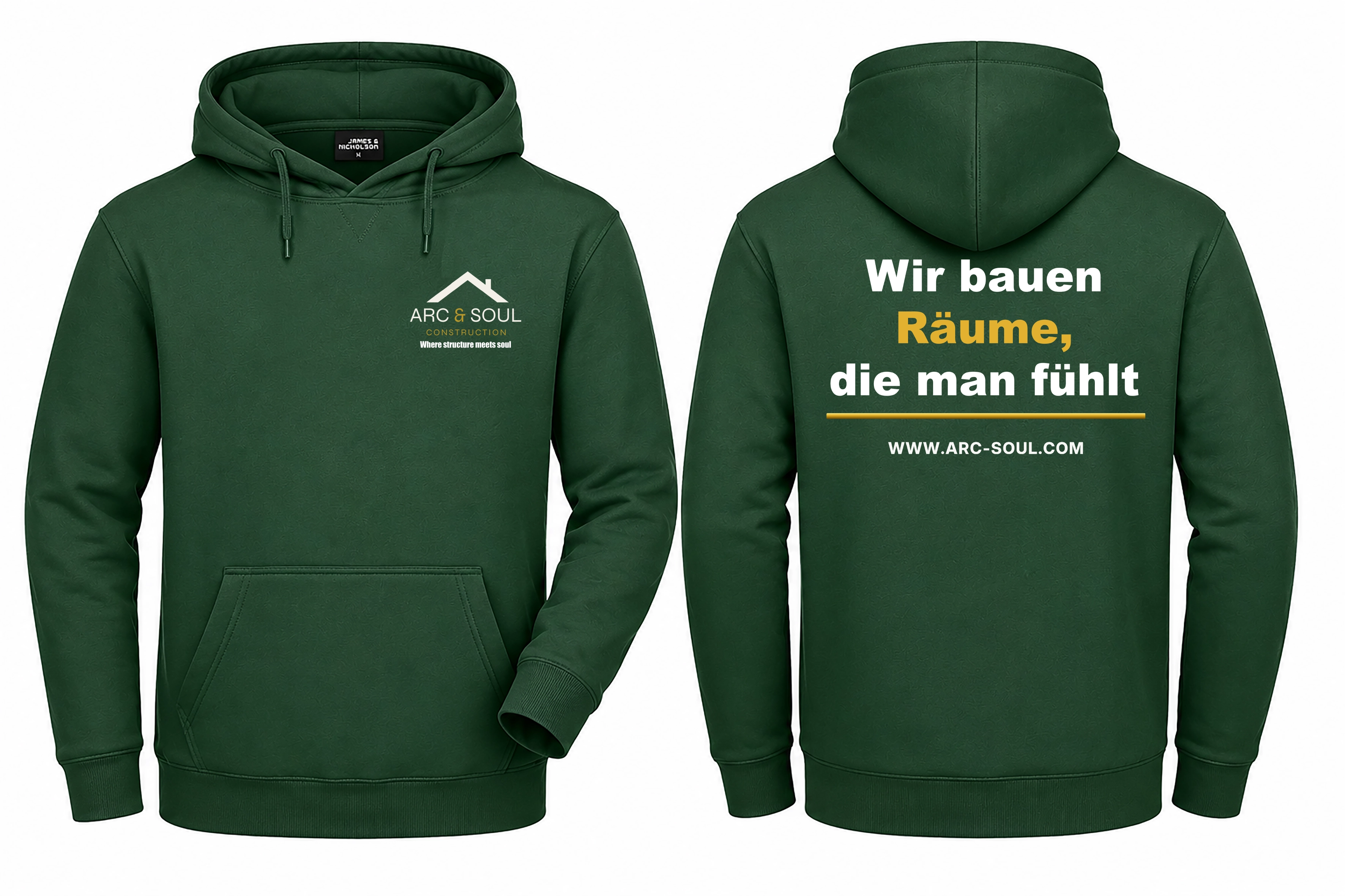 Arc&Soul T-Shirt Hoodie Dunkelgrün V2