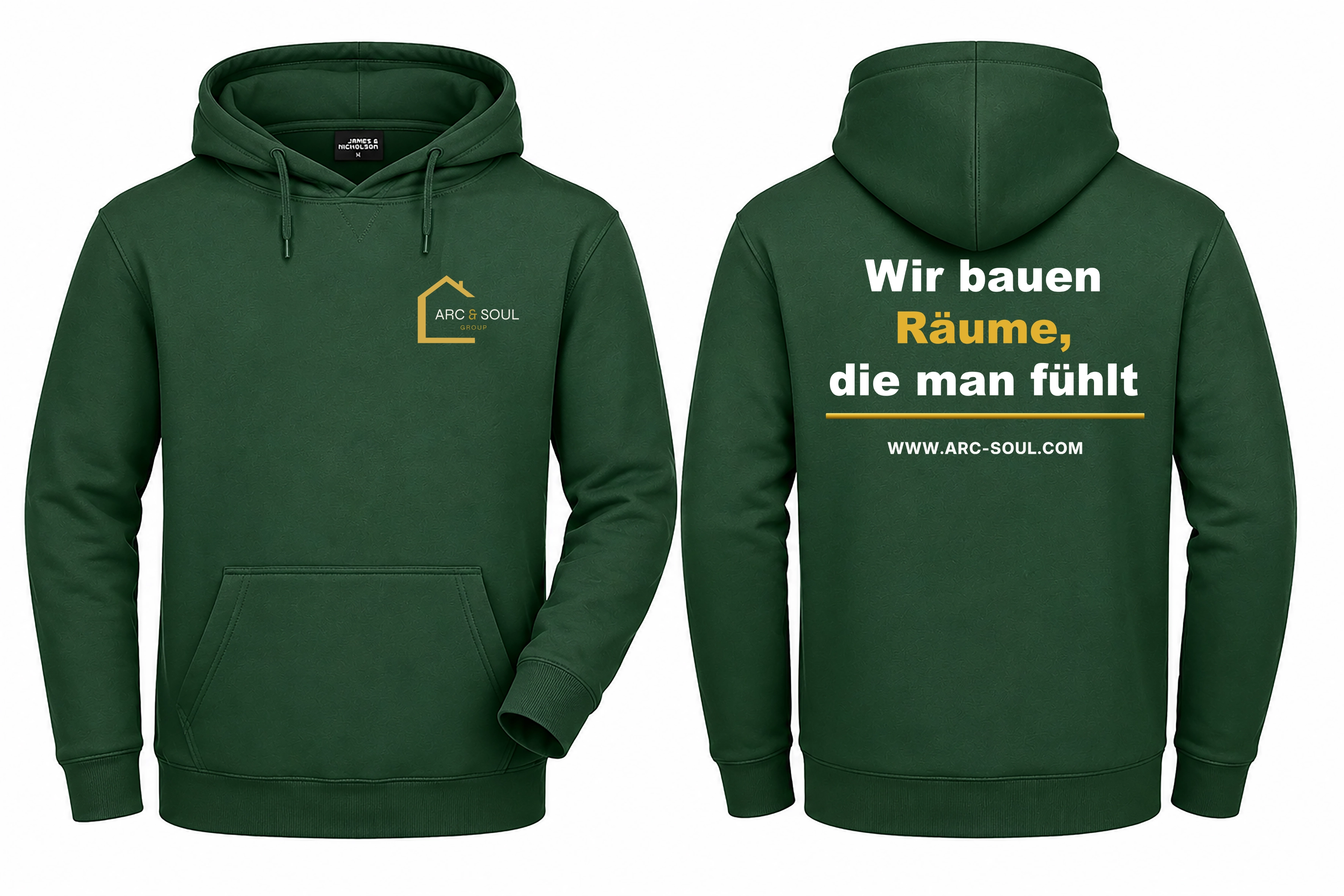 Arc&Soul T-Shirt Hoodie Dunkelgrün V4