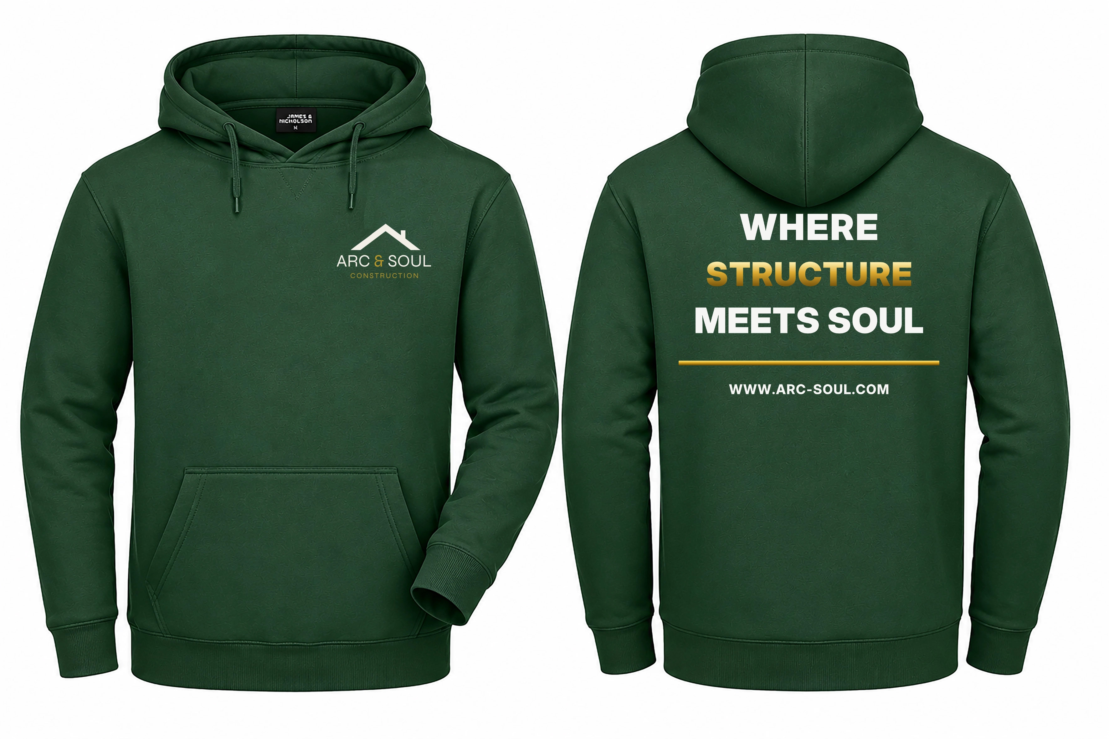 Arc&Soul T-Shirt Hoodie Dunkelgrün V3
